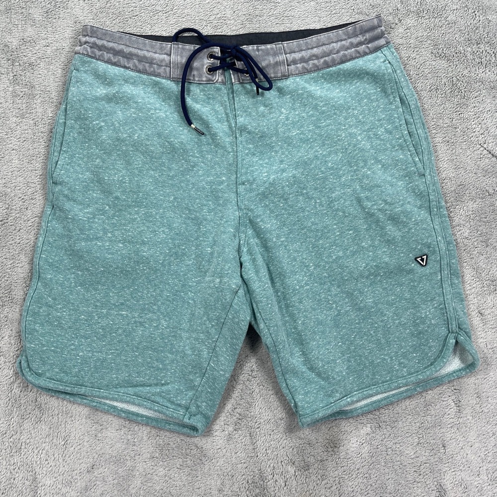 Vissla Shorts Mens S (29-30) Teal Heather Walk Shorts Hybrid Drawstring